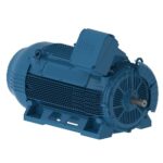 A blue electric motor with a round engine Description automatically generated with medium confidence