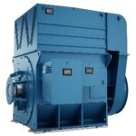 A blue machine with a large fan Description automatically generated